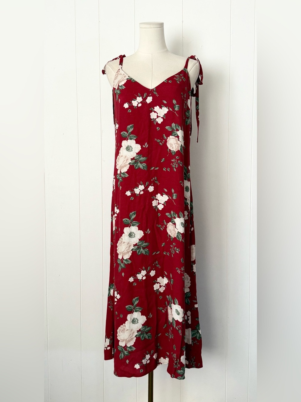 Reformation Jade Midi Dress in Red Justine Floral Size Large Sultry Low Back - Picture 3 of 8